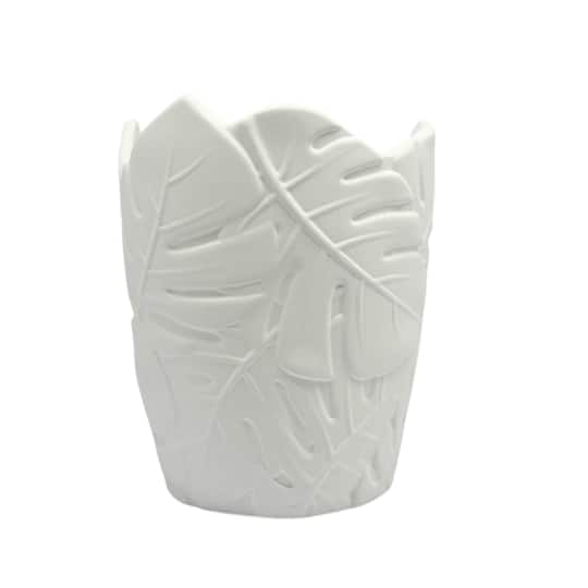 6.5" Embossed Leaves DIY Ceramic Vase by Make Market®